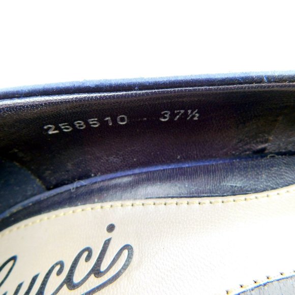 GUCCI Brilliant Blue Crystal Open Toe Heel Pumps 37.5 - Picture 10 of 11